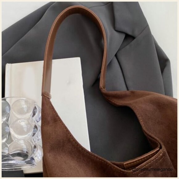 Medium Slouchy Tote Bag Faux Leather Shoulder Bag Hobo Work Travel - Picture 7 of 7